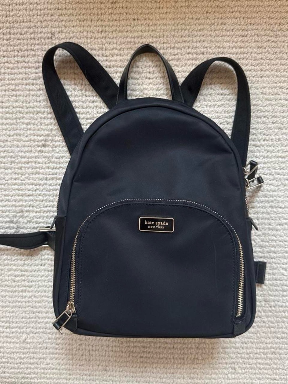 kate spade black nylon mini backpack with gold hardware